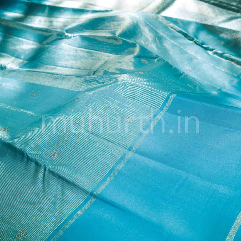 Ananda Sky Blue Pure Kanjivaram Silk Saree