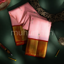 Load image into Gallery viewer, Kanjivaram Baby Pink Silk Sare with Red