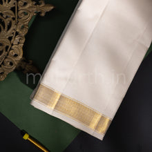Load image into Gallery viewer, Premium Off-White Pure Silk Dhoti with Angavastram