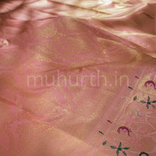 Load image into Gallery viewer, Peach Meenakari Pure Kanjivaram Silk Saree