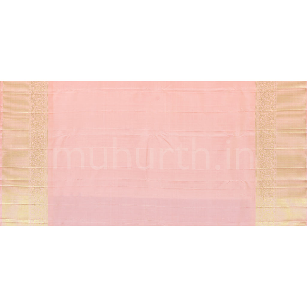 Magenta Pure Kanjivaram Silk Saree with Peach