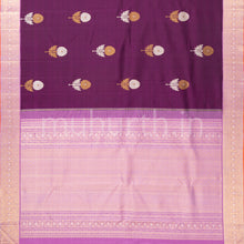 Load image into Gallery viewer, Magenta Kanjivaram Silk Saree with Lavender