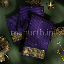 Load image into Gallery viewer, Violet Kanjivaram Silk Saree with Vijaya