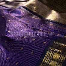 Load image into Gallery viewer, Violet Kanjivaram Silk Saree with Vijaya