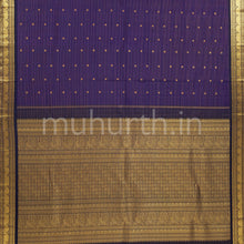 Load image into Gallery viewer, Violet Kanjivaram Silk Saree with Vijaya