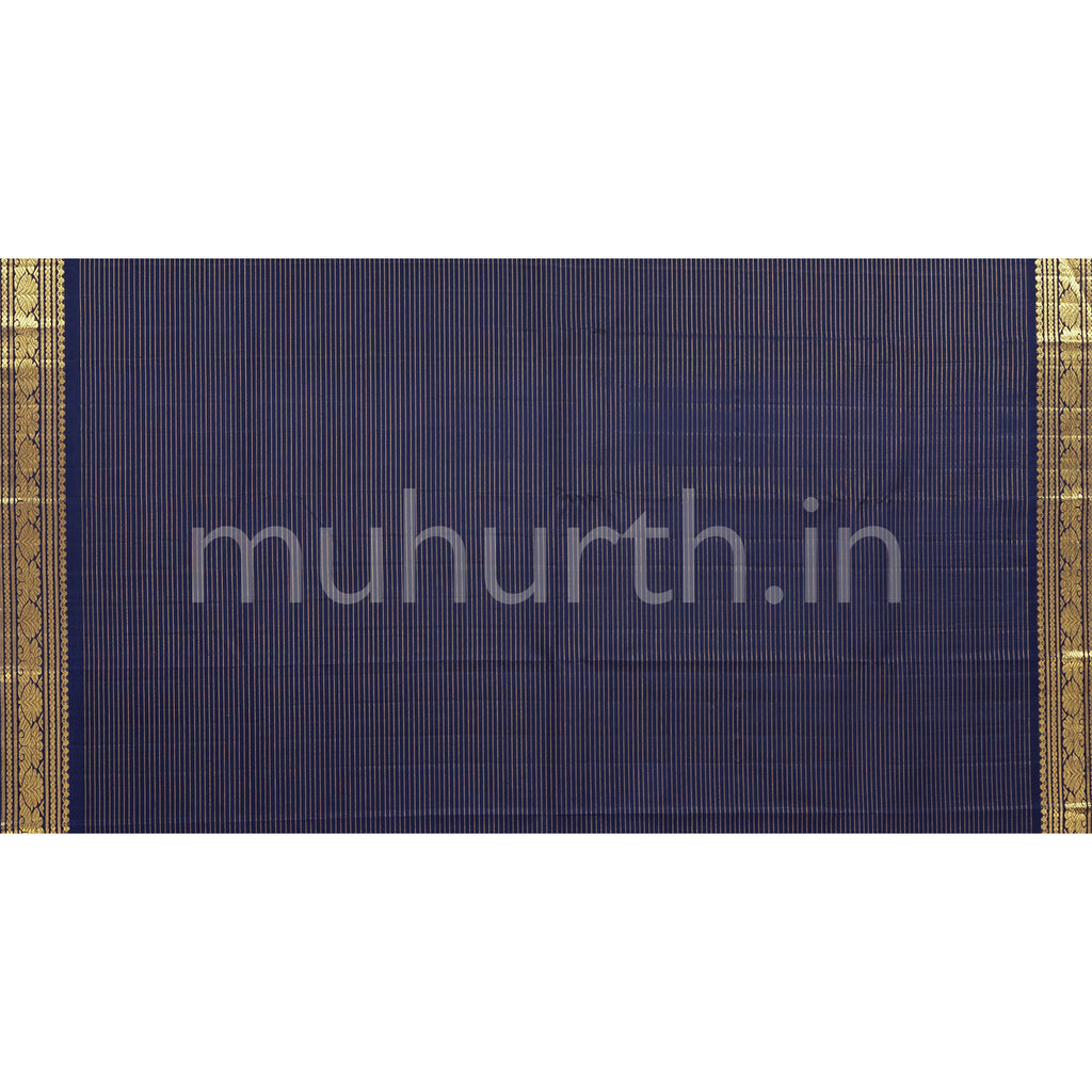 Violet Kanjivaram Silk Saree with Vijaya