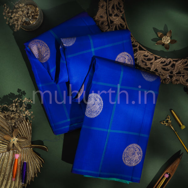 Royal Blue Pure Kanjivaram Silk Saree