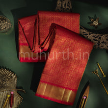 Load image into Gallery viewer, Bright Red Pure Kanjivaram Silk Saree