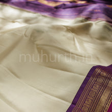 Load image into Gallery viewer, Sandal Pure Kanjivaram Silk Saree with Magenta