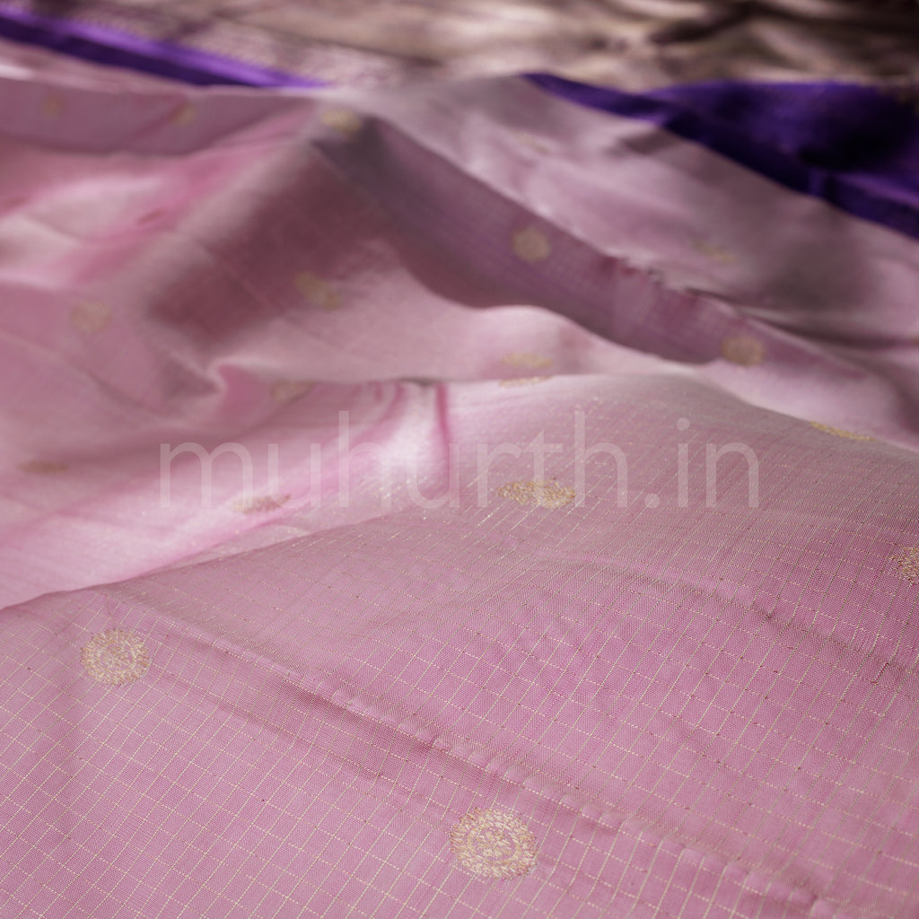 Light Pink Pure Kanjivaram Silk Saree