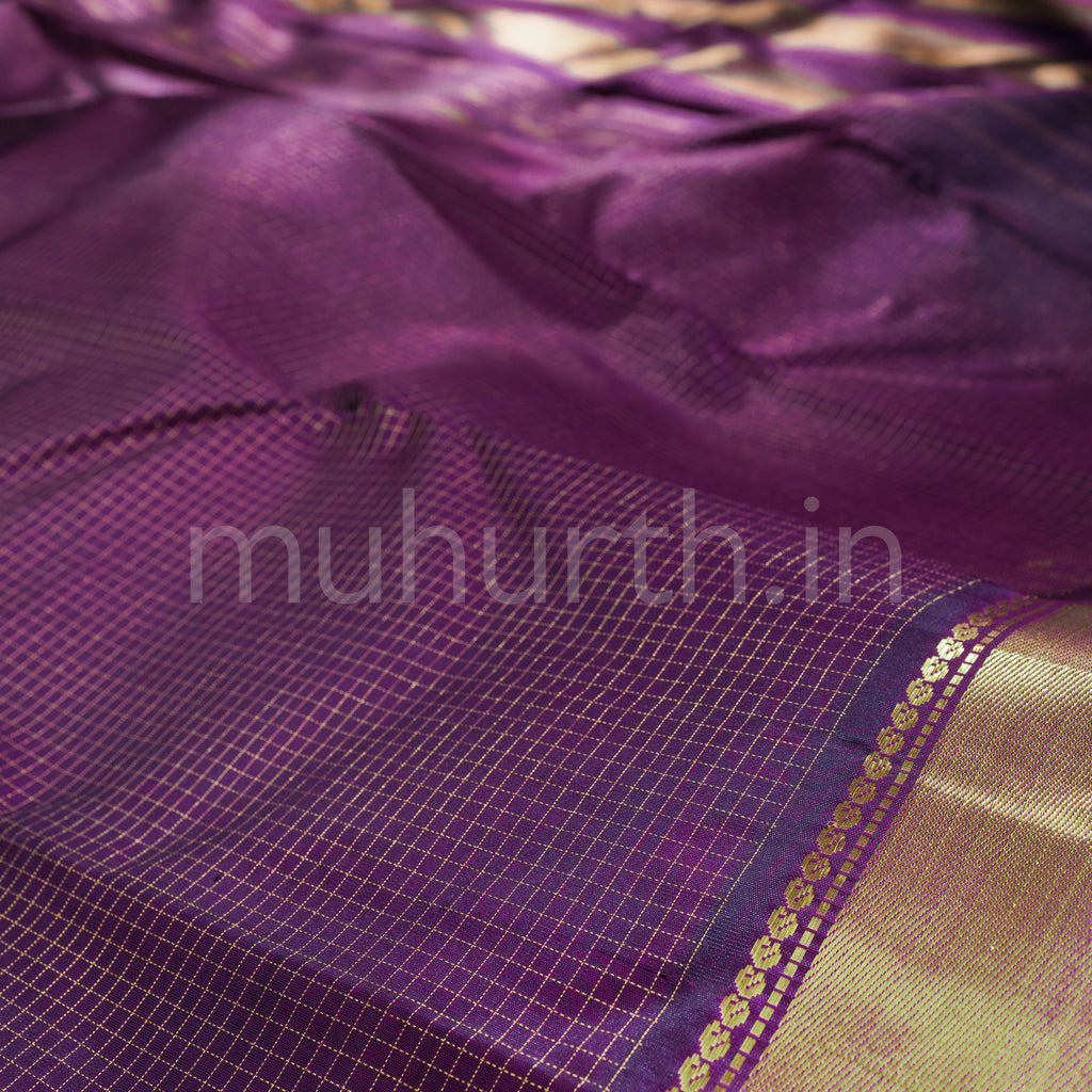 Dark Magenta Pure Kanjivaram Silk Saree