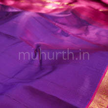 Load image into Gallery viewer, Magenta Pure Kanjivaram Silk Saree with Rose