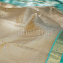 Load image into Gallery viewer, Kakhi Pure Kanjivaram Silk Saree with Light Ananda