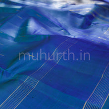 Load image into Gallery viewer, Peacock Blue Pure Zari Kanjivaram Silk Saree