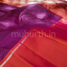 Load image into Gallery viewer, Magenta Pure Kanjivaram Silk Saree with Deep Peach