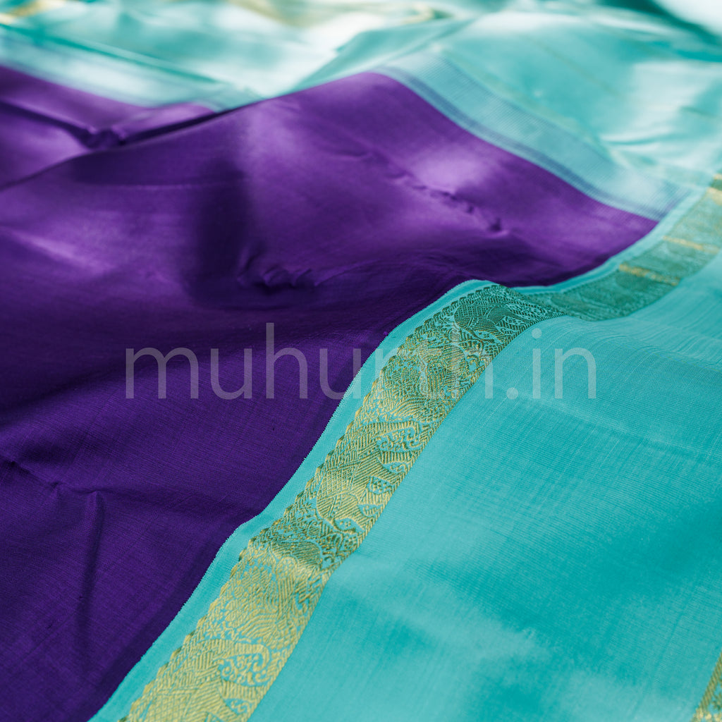 Meenakshi Pure Kanjivaram Silk Saree with Sea Green
