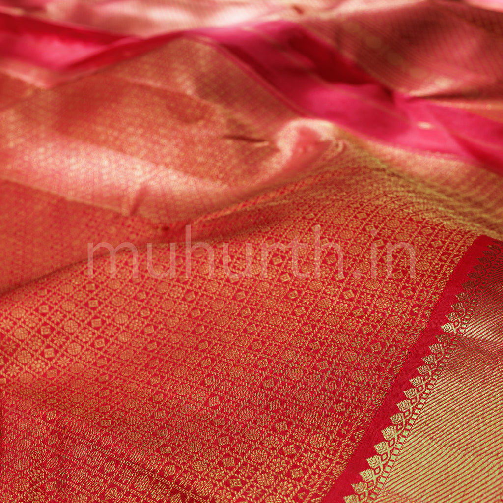 Bright Red Pure Kanjivaram Silk Saree