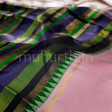 Load image into Gallery viewer, Multi Colour Pure Kanjivaram Silk Saree with Pink