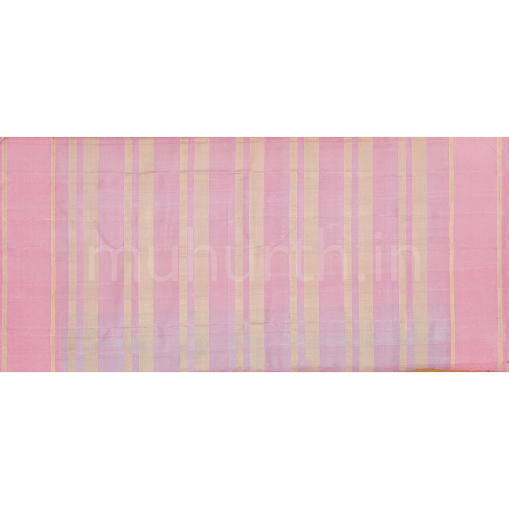 Multi Colour Pure Kanjivaram Silk Saree with Pink