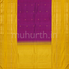 Load image into Gallery viewer, Magenta Pure Kanjivaram Silk Saree with Golden Mustard