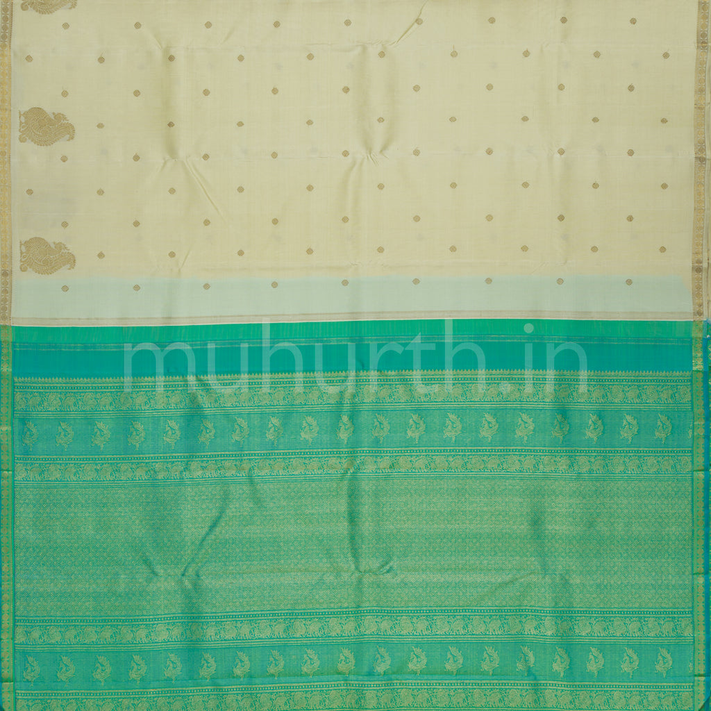 Sandal Pure Zari Kanjivaram Silk Saree