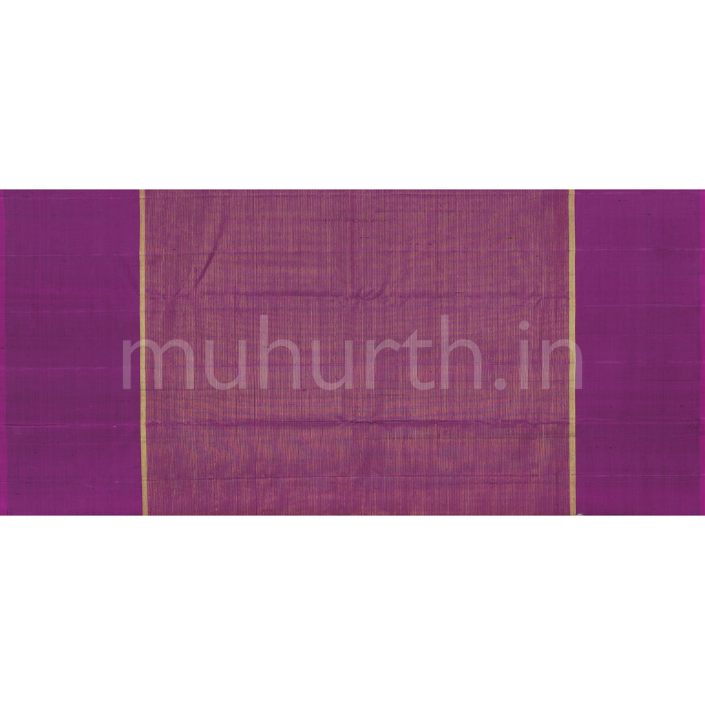 Green Pure Kanjivaram Silk Saree with Magenta