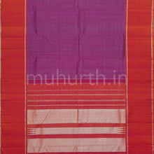 Load image into Gallery viewer, Magenta Pure Kanjivaram Silk Saree with Deep Peach