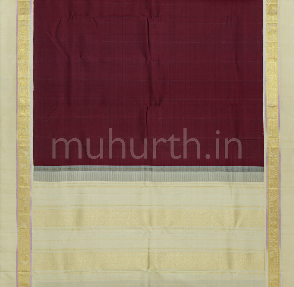 Arakku Pure Kanjivaram Silk Saree with Tussar White