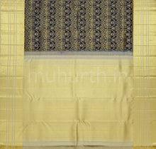 Load image into Gallery viewer, Black Pure Kanjivaram Silk Saree with Tussar White