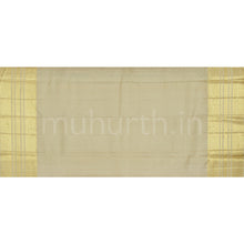 Load image into Gallery viewer, Black Pure Kanjivaram Silk Saree with Tussar White