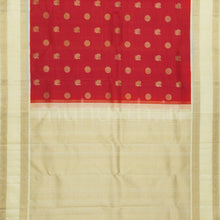 Load image into Gallery viewer, Bright Red Pure Zari Vaira-Oosi Kanjivaram Silk Saree with Off- White
