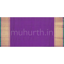 Load image into Gallery viewer, Peacock Blue Pure Kanjivaram Silk Saree with Meenakshi