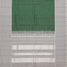 Load image into Gallery viewer, Dark Green Pure Kanjivaram Silk Saree with Grey