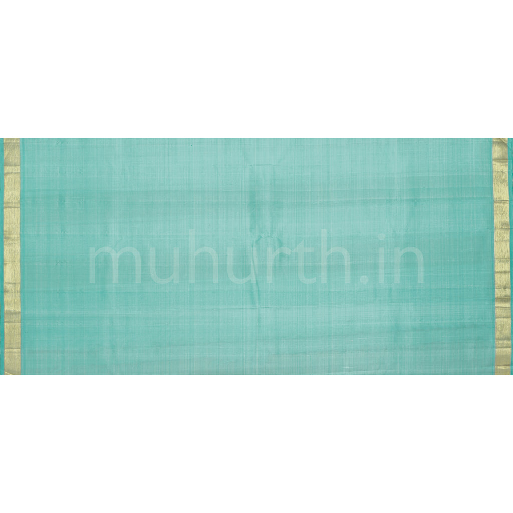 Kakhi Pure Kanjivaram Silk Saree with Light Ananda