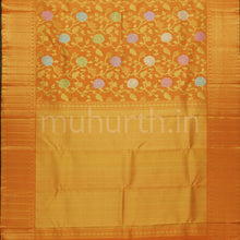 Load image into Gallery viewer, Orange Tissue Pure Kanjivaram Silk Saree