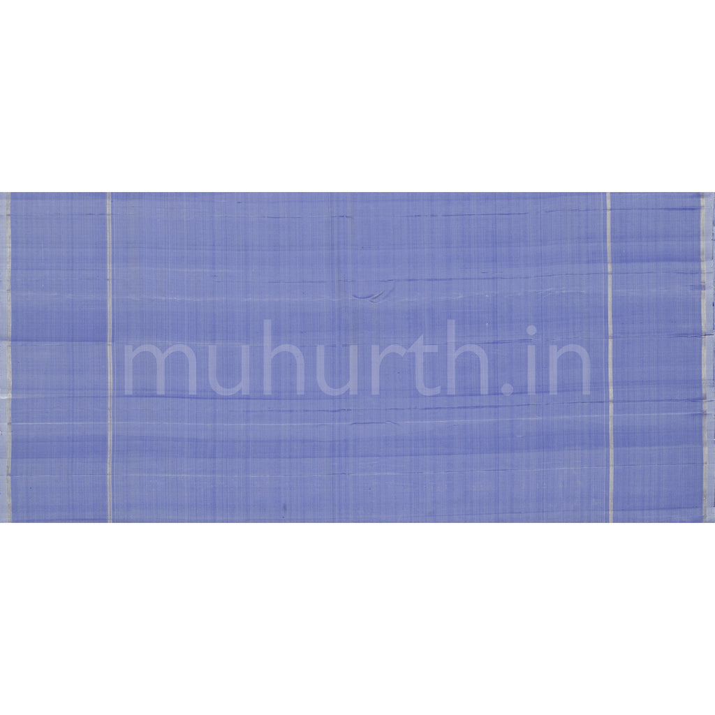 Sapphire Blue Pure Kanjivaram Silk Saree with Mauve