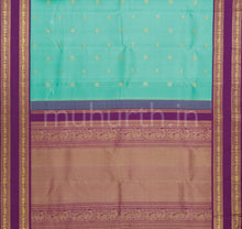 Load image into Gallery viewer, Ananda Blue Pure Zari Kanjivaram Silk Saree with Magenta