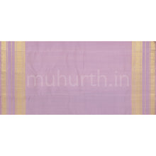 Load image into Gallery viewer, Sea Blue Pure Kanjivaram Silk Saree with Lavender