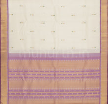 Load image into Gallery viewer, Off-White Pure Kanjivaram Silk Saree with Lavender