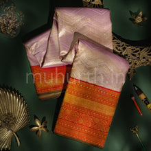 Load image into Gallery viewer, Premium Lavender Tissue Kanjivaram Silk Saree with Red