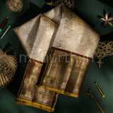 Faun Pure Tissue Kanjivaram Silk Saree with Pakku