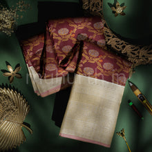 Load image into Gallery viewer, Pakku Pure Meenakari Kanjivaram Silk Saree with Off-White