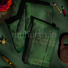 Load image into Gallery viewer, Dark Green Pure Zari Kanjivaram Silk Saree