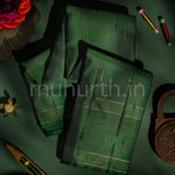 Dark Green Pure Zari Kanjivaram Silk Saree