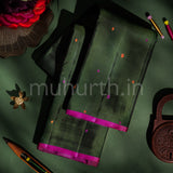 Dark Green Pure Zari Kanjivaram Silk Saree