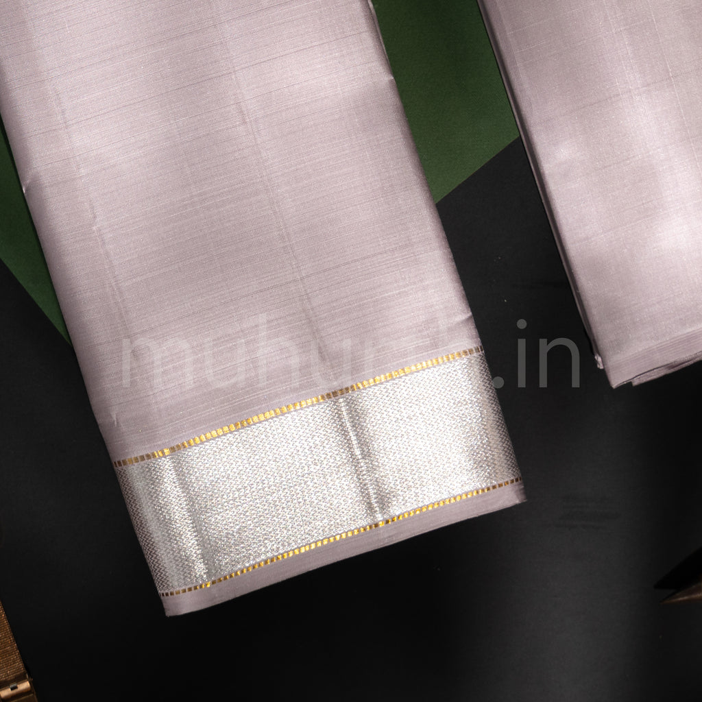 Premium Light Mauve Pure Silk Dhoti with Angavastram