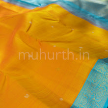 Load image into Gallery viewer, Mango Yellow Pure Kanjivaram Silk Saree with Ananda