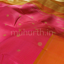 Load image into Gallery viewer, Red Pure Zari Kanjivaram Silk Saree with Orange