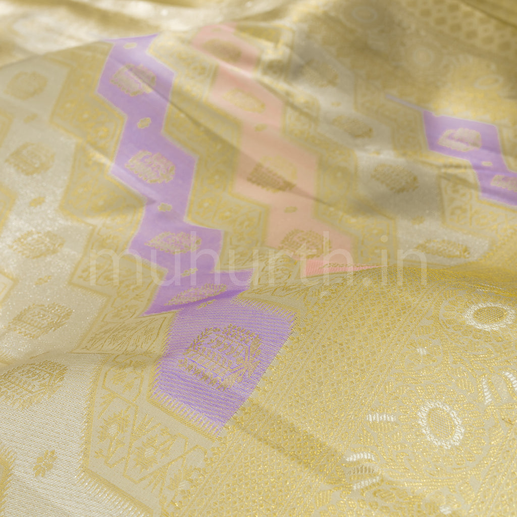 Light Sandal Rangkat Luxury Kanjivaram Silk Saree