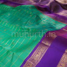 Load image into Gallery viewer, Rexona Muthu Kattam Pure Zari Kanjivaram Silk Saree with Magenta